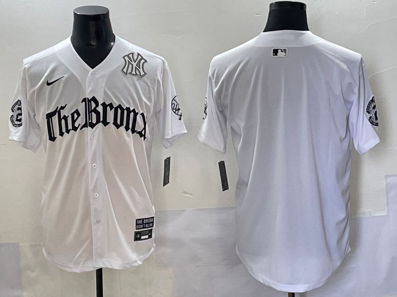 Men 2025 New York Yankees Blank White Five generations Joint Name Nike MLB Jersey style 5
